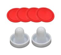 LIXSAZSE Efficient Mini Air Hockey Pushers And Pucks Set Designed With Safety Features Suitable For Family Game Nights Bringing Everyone Closer Together Arcade , White Putter , 6cm