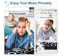 LIXSAZSE Electronic Drum Pad Set With Earphone Output And Clear Sound Silica Gel Practice Roll Kit Music Production Strong Effect