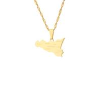 LIXSAZSE Elegant Pendant Necklace Official Dinner Gift For Friends Stainless Steel Name Pendant Necklaces Italy Sicily Necklace