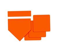 LIXSAZSE Enjoy Setup With Baseball Softball 5 Piece Base Set Quick Easy And Fun Just Place Rubber Bases On Field And Throw Down At Any Distances Youd Like Game , Orange