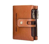 LIXSAZSE Exquisite Leather Wallet for Men Suffice Daily with Safe Cowskin Men Wallet Short Purses Card Holder Durable, Brown