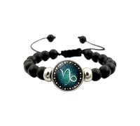 LIXSAZSE Fashion And Versatile Twelve Constellations Bracelet Must-Have Accessory For Trendsetters Black Beaded Bracelet, 6