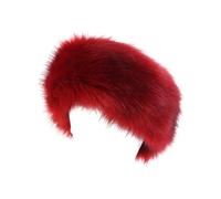 LIXSAZSE Fashionable And Warm Lightweight Faux Fur Headband For Women Comfortable Wear Breathable Faux Fur Headband, Winered