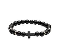 LIXSAZSE Fashionable Bead Bracelet With Natural Turquoise Stones Stylish And Versatile Natural Stone Beads Bracelet Bracelets, Bright Black