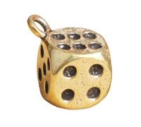 LIXSAZSE Fashionable Brass Dice Charm Keychain Jewelry Making Versatile Decoration Pieces Exceptional Choices For Unique Crafts Dice Charm Brass Keychain Jewelry Making DIY
