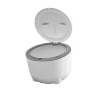 LIXSAZSE Fashionable Indoor Cat Litter Trash Bin Fully Enclosed With Lid Large Hooded Waste Collection Box Odor Isolation Features Hooded Cat Toilet Cleaning Kitty Litter Trash Bin, White, 19x15cm