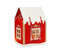 LIXSAZSE Festive Treats In Christmas Cottage Gift Box Celebrate Holidays In Style Magical Christmas House Gift Box And Complex Cabin Styles House Boxes, red