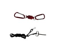 LIXSAZSE Fishing Clips Net Holder with Coil Lanyard Portable Outdoor Hiking Camping Caving Carabiner Fish Tackle Lock Buckle, Red