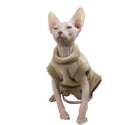LIXSAZSE Flannel Hairless Cat Outerwear - Soft Safe And Non-toxic Hairless Friend Hairless Cat Winter Warm Clothes Easy To Clean, coffee, L