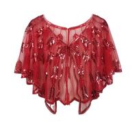 LIXSAZSE Flappers Shawl with Sequins Retro Wraps Scarf Wedding Polyester Accessories Women 1920s Shawl Wraps 1920s Women Shawl, B