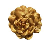 LIXSAZSE Flower Brooch Pin Silk Satin Rose Brooch Handmade Floral Pin Elegant Wedding Accessory Distinct Cloth Gift Idea Flower Hair Clip Hair Accessory Clothes, Gold, 10cm