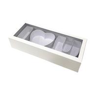 LIXSAZSE Flowers Letter Shaped Love U Gift Box Floral Packaging Empty Cardboard Box Creating Memories On Valentines Day Fillable Paper Gift Chocolate Candy Packaging, white, 46x19.5x10cm
