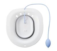 LIXSAZSE Foldable Portable Bidet Versatile Hip Basin for Sitz Bath Fits on Toilet Comforts Perinea, Grey+Flusher