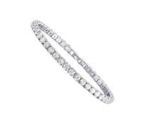 LIXSAZSE Free Adjustment Exquisite Handwork Iced-Out Chain Crystal Wedding Bracelet Suitable For Many Occasions Excellent, platinum white 19 cm