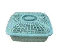 LIXSAZSE Fruit Basket With Lid For Kitchen Counter Spacious Efficient Draining System For Daily Storage Meeting Daily Needs Washing Produce. Countertop Bread Basket With Cover Food Serving , Blue , M