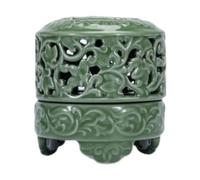 LIXSAZSE Glass Censer Decorative Tabletop Ornament Complete Luxury Incense Burner For Tea Rooms And Studies Features Lid Hollowed Out Censer Incense Burner With Lid Tea Room Office, Style C