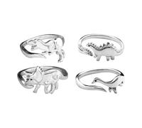 LIXSAZSE Gorgeous Set of 10 Womens Beach Boho Party Vintage Style Mid Finger Rings Beautiful Jewelry, Type 2