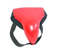 LIXSAZSE Groin Guard Made Of PU Leather Comfortable And Waterproof Essential For Taekwondo Fixes Abdominal Guard On Body PU Leather Jockstrap Crotch Protector, Red, S