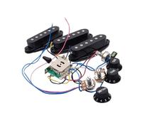 LIXSAZSE Guitar Pickup Set Features Passive Pickups And Prewired Circuit Components Designed For High Sound And Performance Electric Guitar Replacement Single Coil Pickups, Black, 120x120x50mm