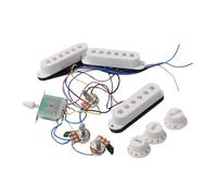LIXSAZSE Guitar Pickup Set Features Passive Pickups And Prewired Circuit Components Designed For High Sound And Performance Electric Guitar Replacement Single Coil Pickups, White, 120x120x50mm