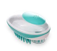 LIXSAZSE Handheld Pet Shower Brush Massage Scrubber Reusable Wet Dry Washing Massager Animal Shedding Removal Scrub Home, Green