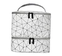 LIXSAZSE Handled Organizer Storage Bag Features Stylish Compact Storage for Nail Polish and Art Tools While Traveling Handled Organizer Bag Organizing Sewing, White, 25x23.5x20cm