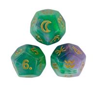 LIXSAZSE Handmade Resin Dices Math Counting Teaching Toys For Creating Fun Learning Spaces Dices Games To Encourage Children To Learn Counting Polyhedral Dice, green and gold, 1.4cm