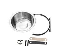 LIXSAZSE Hanging Stationary Dog Cage Bowls For Neat Feeding Solutions Stainless Steel With Accessory Water Food Bowl Pet Bowl, 13CM