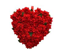LIXSAZSE Heart Shaped Wreath Red Stunning Rose Wreath Decoration Designed To Impress Adding Charm To Any Setting.Complements Various Themes Effortlessly Suitable For Both Indoor And Outdoor