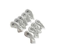 LIXSAZSE Irons Head Cover Protector Fashionable Golf Cue Accessories Waterproof Pu Leather Elegant Golf Irons Headcovers Universal Fit Club Head Cover With Number Tag Covers Wrap, Gray, 17x7x1.2cm