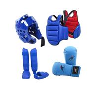 LIXSAZSE Karate Sparring Gear Set Includes Headgear And Gloves Made Utilizing Advanced Materials Ensuring Longevity During Training Karate Sparring Gear Set, Blue, M