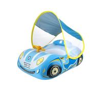 LIXSAZSE Kids Car Swimming Seat Ring Inflatable Swim Ring Pool Float Cute Lovely Summer Boat Circle Toddler Bathing Toy, Blue