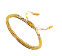 LIXSAZSE Knots Bangles Colored Hand-Woven Man Handmade Lucky Buddhism Braided Adjustable Charm Jewelry Bracelet Lover Friendship, Colorful/EarthYellow