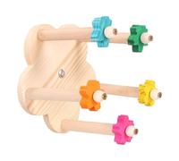 LIXSAZSE Large Birds Stand Perch Parrot Cage Perch Rotating Wheel Parrot Toy Bird Cage Accessory Climbing Space Wood Toy Wood Bird Accessory Rotating Wheel