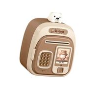 LIXSAZSE Large Capacity Money Box Savings Jar with Password Lock Double Mode Password Decor Cartoon Electronic Piggy Bank Kids Piggy Bank Money Box Large Capacity Savings Jar, Brown, 16.8x12.7x23cm