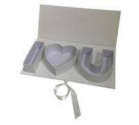 LIXSAZSE Letter Floral Packaging Empty Flower Gift Box Creative Treats Flowers Gift Presentation On Mother Day Fillable Letters Candy Flower Chocolate Packaging, White, 45.6x19.5x6.8cm