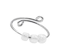 LIXSAZSE Lovely Ring Portable Metal Fidget Rings Adjustable Lightweight Opening Finger Ring Waterproof Jewelry for Girls, White