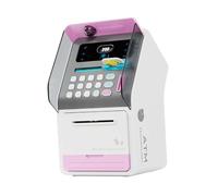 LIXSAZSE Magical Electronic Piggy Bank with Voice and Light Features Making Saving Experience Enjoyable for Kids Auto Scroll Electronic ATM Savings Machine Gifts, Pink, 15.5x17.5x27cm