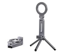 LIXSAZSE Magnetic Phone Holder, Dedicated Tripod, Tripod, Foldable, Pocket-Sized Dual-Sided Use, Compatible 14, 13, Series, Gray