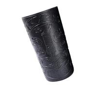 LIXSAZSE Medieval Arm Armor Cuff Wrist Guard Quake Pattern PU Leather for Cosplay Stylish and Resilient, Black