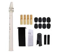 LIXSAZSE Mini Pocket Saxophone Woodwind Instrument Featuring Comprehensive Fingering Charts Mini Saxophone Instrument Flute Pocket 2 Resin Reeds Amateurs And Professional , white , 34x3cm