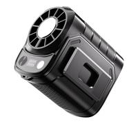 LIXSAZSE Mini Portable Fan With Semiconductor Cooling Plate Power Bank Function LED Lighting Rechargeable Portable Fan ABS, black, Ice compress style