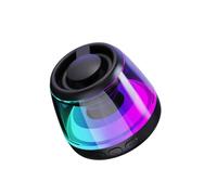 LIXSAZSE Mini Speaker With Series Connection Support For Home ABS Pocket Speaker MP3 Player 2. RGB Ambient Light MAX 32GB Indoor, Black