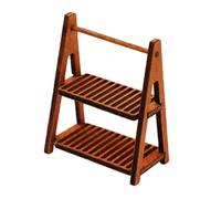LIXSAZSE Miniature Garden Buildings Structures Plant Stand Excellent Decorative For Mini DIY Projects Architecture Models 1/12 1/6 Dollhouse Miniature Bread Rack Display , dark brown , 43x24x57mm