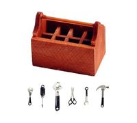 LIXSAZSE Miniature Repair Tools Box Creating Decorative Touches In 1/12 Scale Landscaping Projects Photo Props. Simulation Wooden Toolcase Life Scene Supply Accs