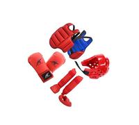 LIXSAZSE MMA Training Boxing Head Gear Set Offers Comprehensive Ensuring Safe Training Environment For Serious Practitioners Karate Sparring Gear Set Boxing Headgear Gloves, Red, XS