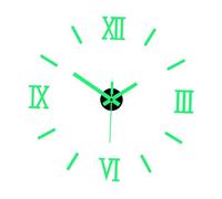 LIXSAZSE Modern Quartz Battery Operated Luminous Wall Clock Sticker Glow In Dark For Study Room Silent Sweep Second MovementThe