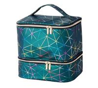 LIXSAZSE Nail Lamp Storage Bag Double Layer Carrying Case Portable Travel Carrier Nail Polish Kits Supplies Allowing to Easily What Want Without Messing Up Other Accessories, Green, 26x20x22cm
