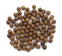 LIXSAZSE Natural Wooden Beads Round Stripe Smooth Jewelry Accessories No Strange Shape Easy to Match Loose Beads Making, Pack 12mm hole 1.5mm, 50Pieces