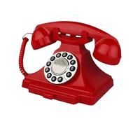 LIXSAZSE Old Fashioned Telephone Audio Guest Book Recording Guest Messages At Wedding Celebrations Birthday Party Landline Phone Model Desk Telephone Old Fashioned, Red, 22.5x16.4x18cm